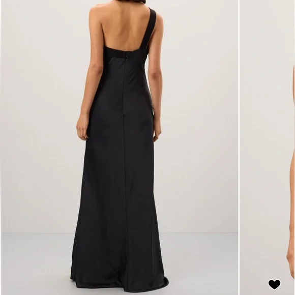 Black one shoulder Herve Leger Bias Asymmetrical Gown - Picture 3 of 8